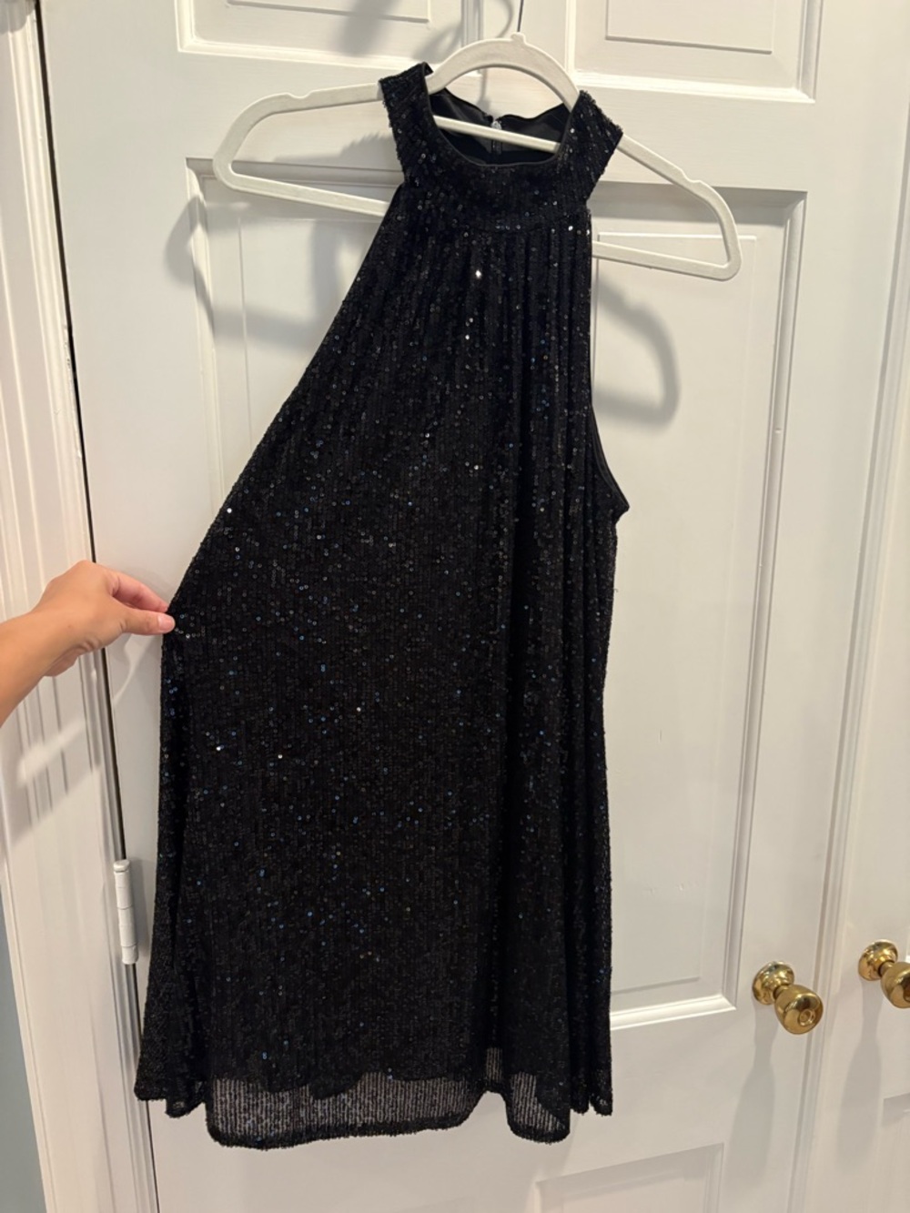 Belle by Badgley Mischka Black Sequin Mini Dress